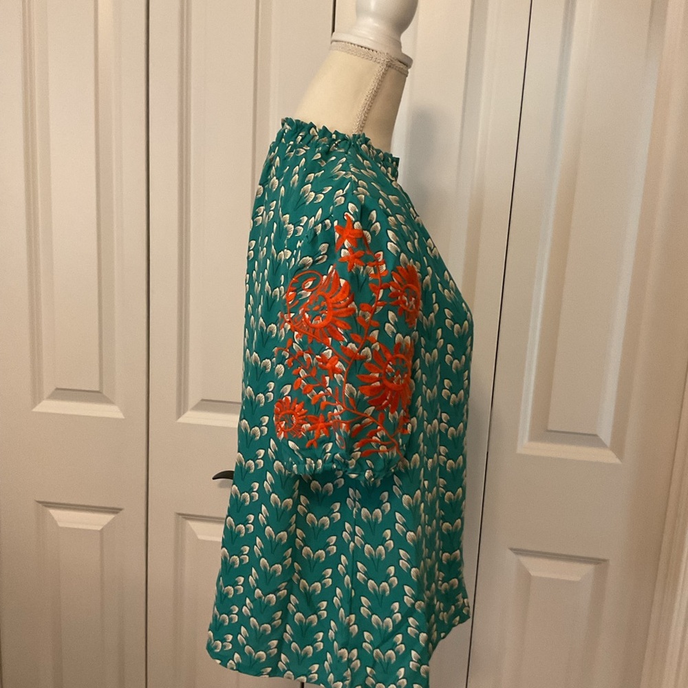 SHEIN Green Floral Blouse - Picture 10 of 15
